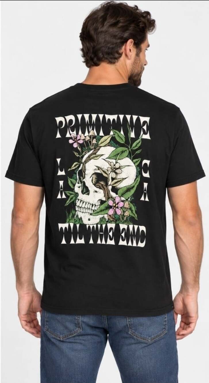 Primitive Skateboarding T Shirt Mens Small Skull Til The End Skate Street T110